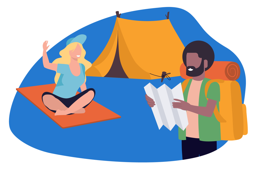 camping with floor mattress